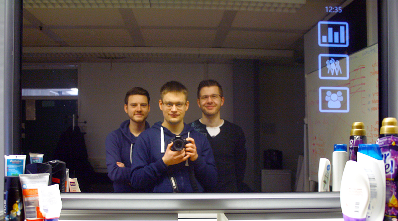Photography of the project team 'interactive mirror'