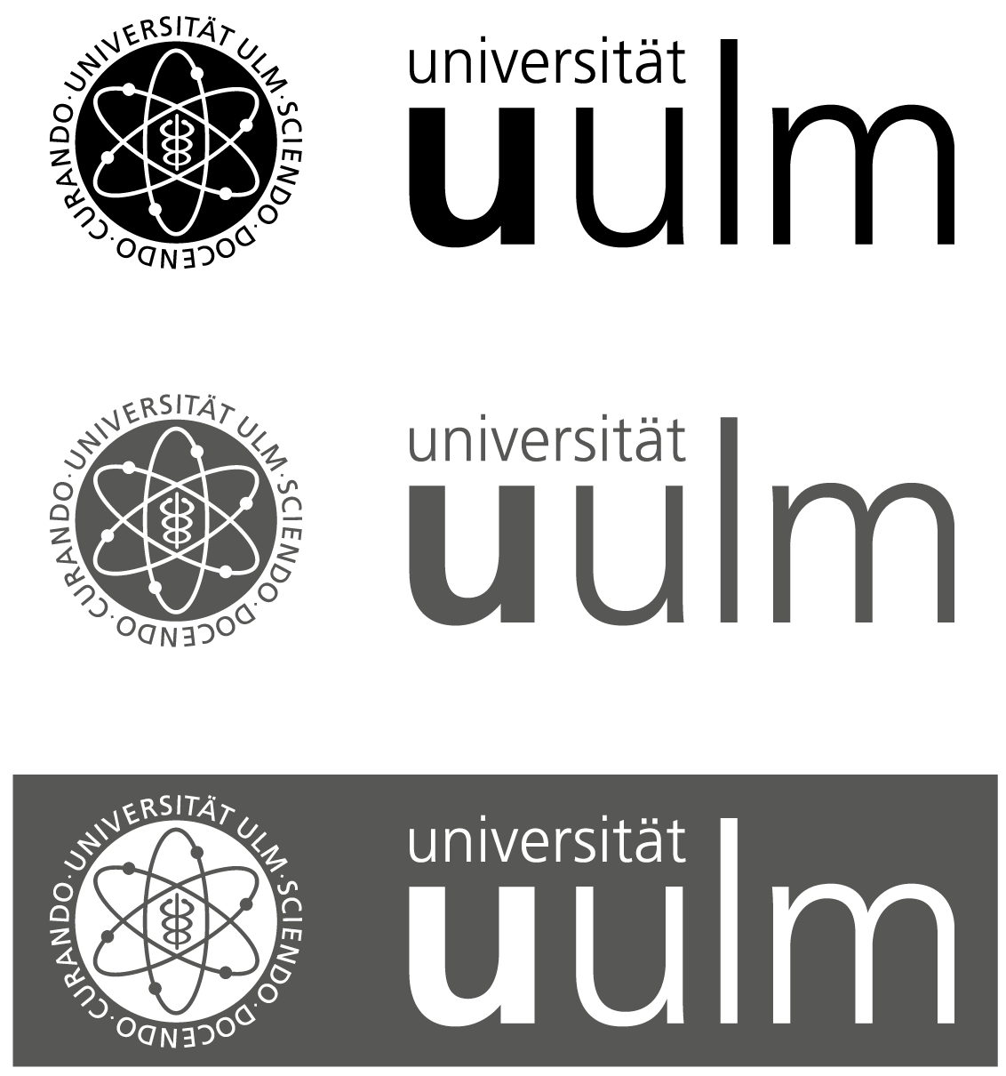 Logovarianten der Universität Ulm