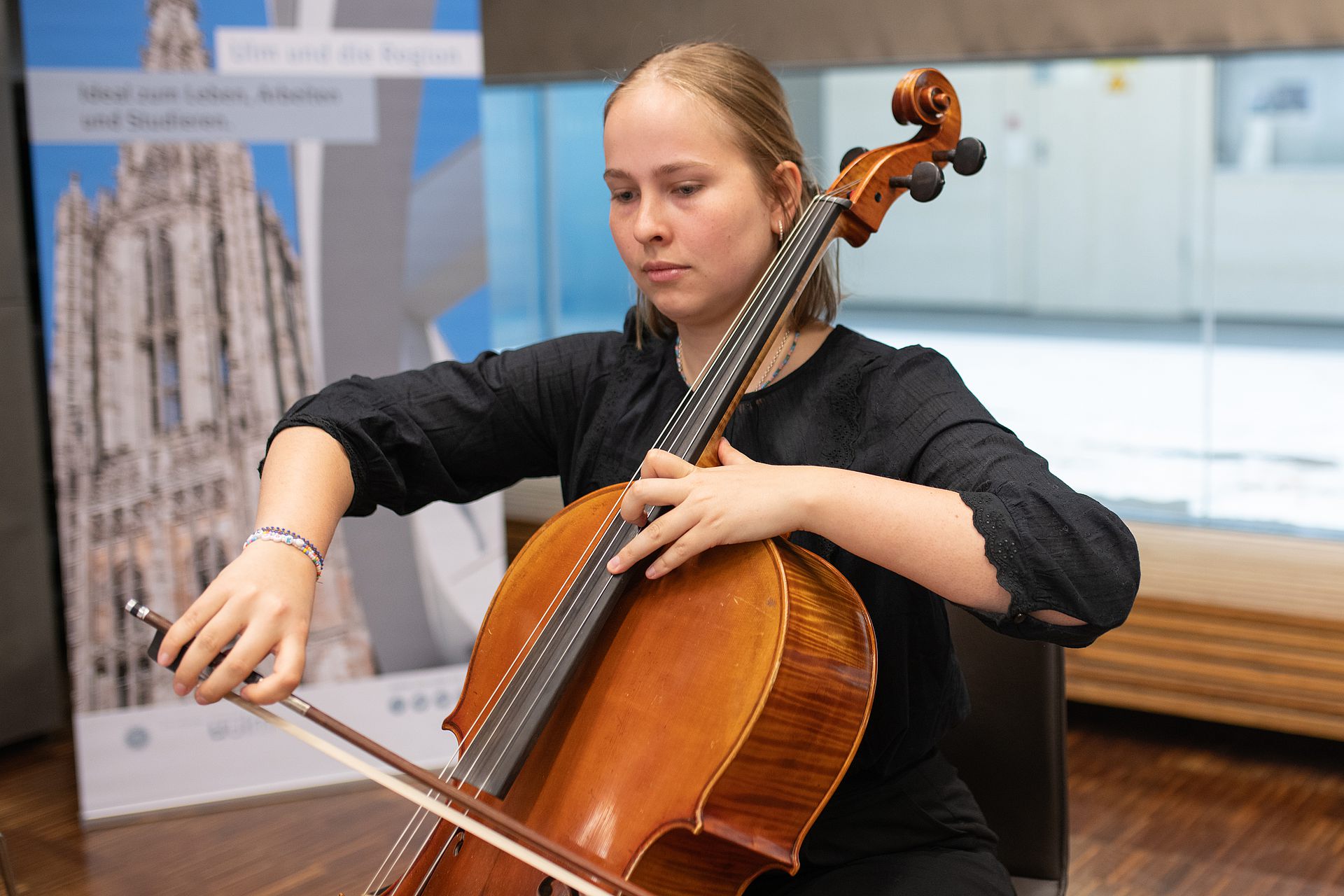 Paulina Kreczy, Cello, Streichquartett des Orchesters der Universität Ulm