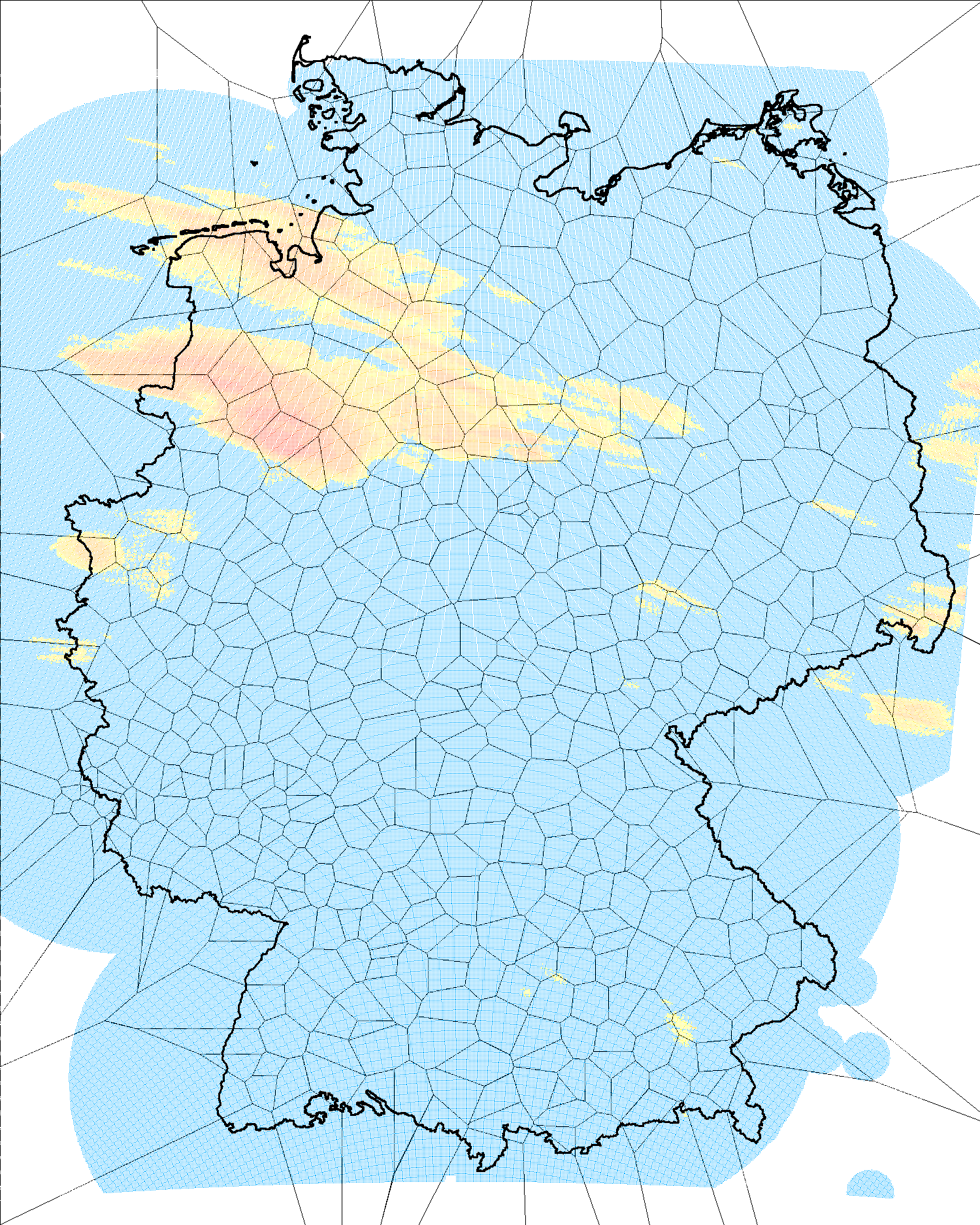 Abb.3: Kontaktverteilungsfunktionen Original/Modell