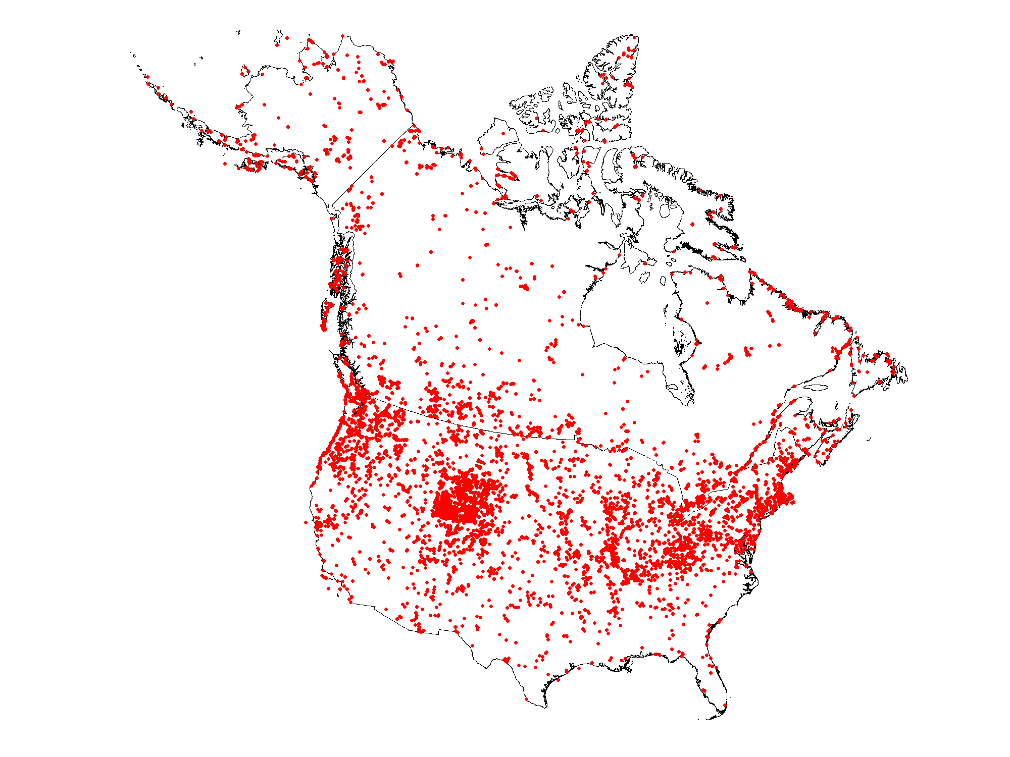 Population Density Map Of North America World Maps Images