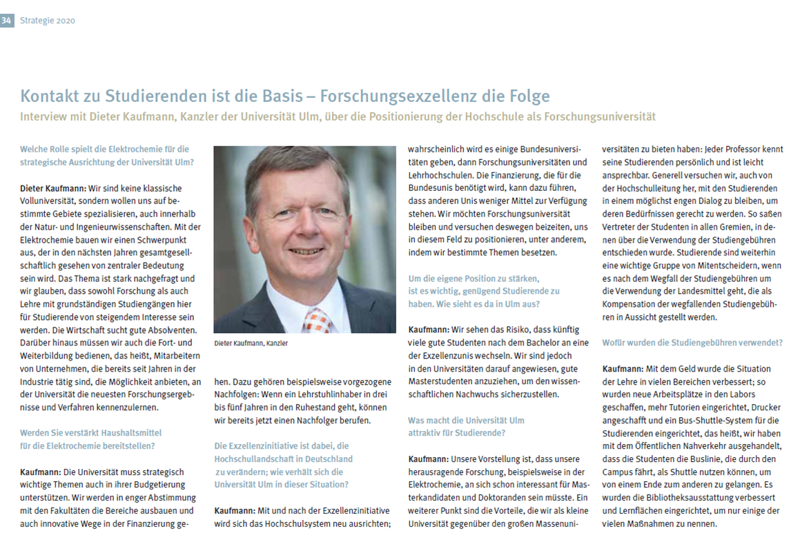 Kontakt zu Studierenden ist die Basis - Forschungsexzellenz die Folge