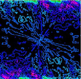 Contour lines of the empirical variogram, sector 2, north-west