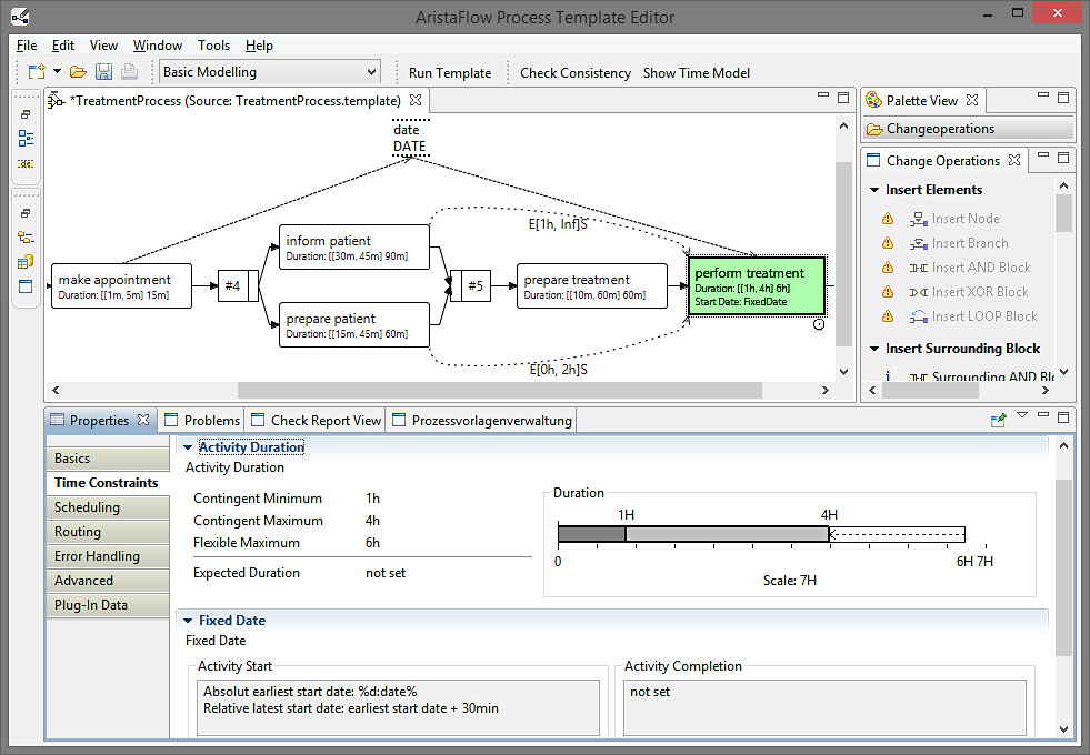 ATAPIS process editor enabling the modeling of temporal constraints