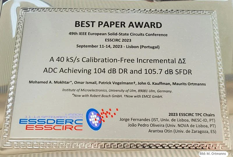 ESSCIRC 2024 Best Paper Award