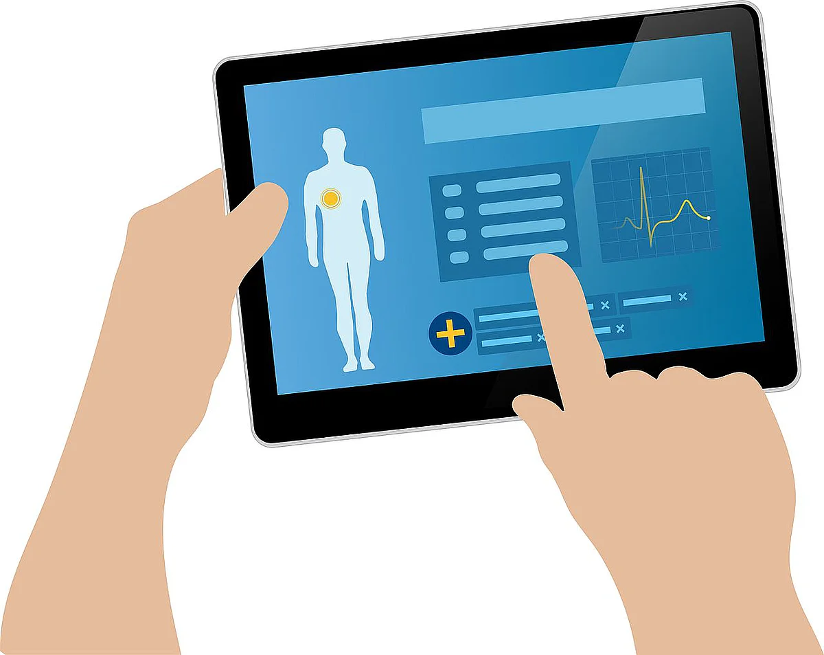 Tablet mit Gesundheitsdaten