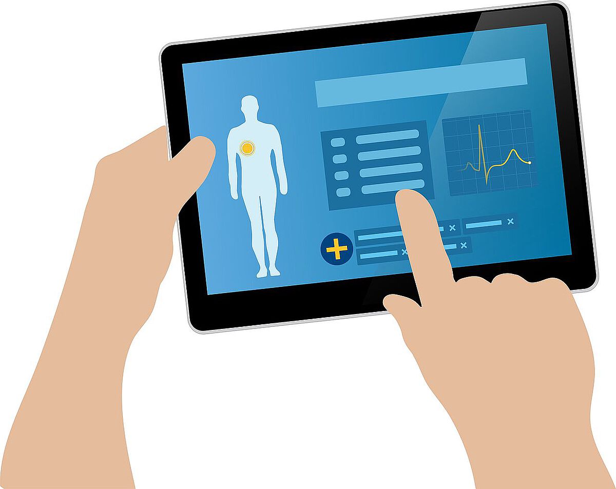 Tablet mit Gesundheitsdaten