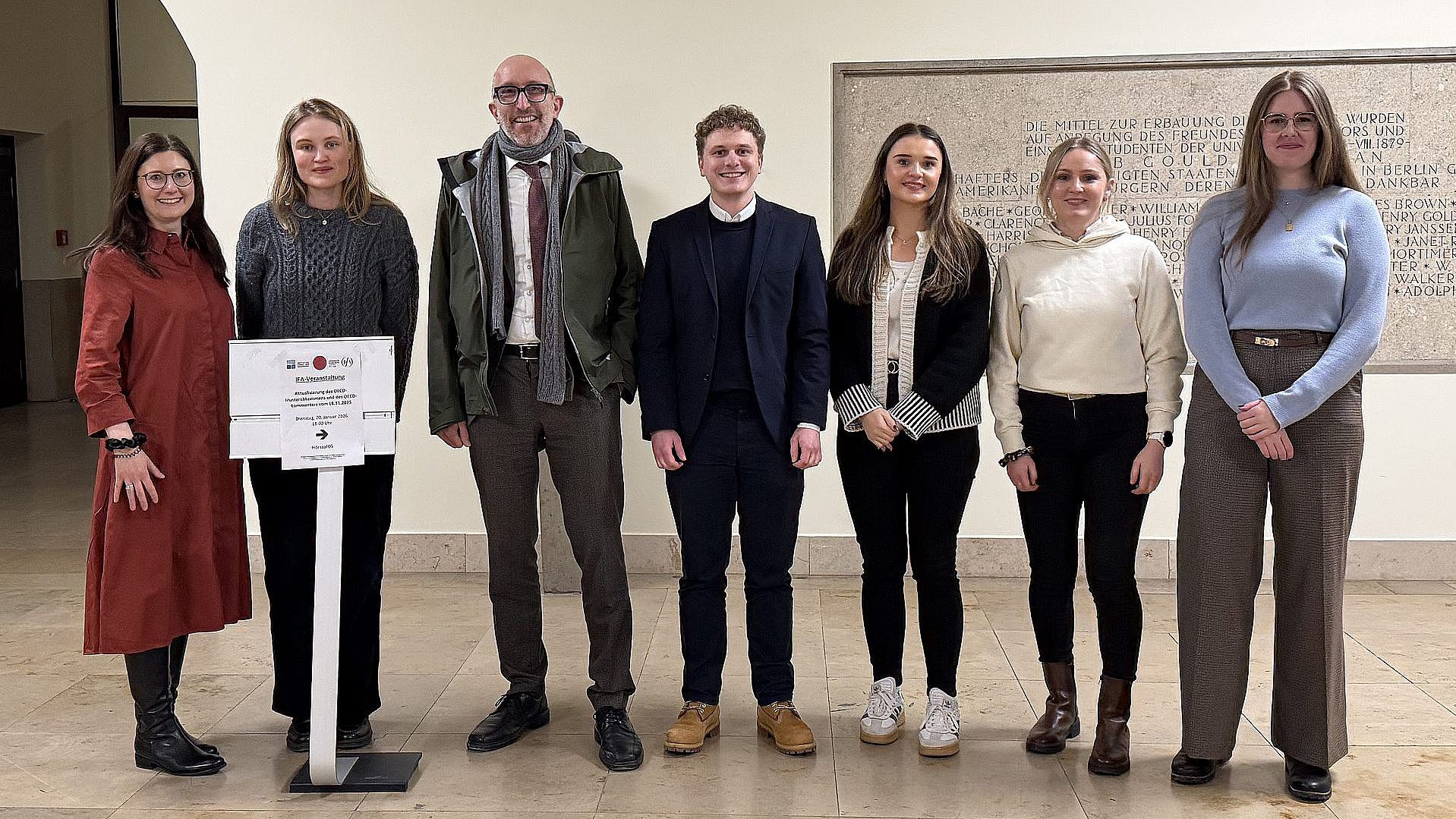 Students and Prof Dr Anzinger on a field trip to Heidelberg to visit the International Fiscal Association (IFA)