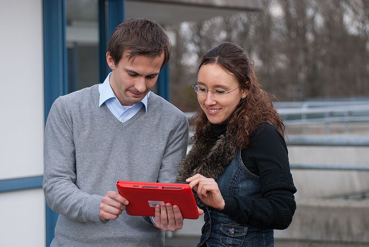 Students with tablet