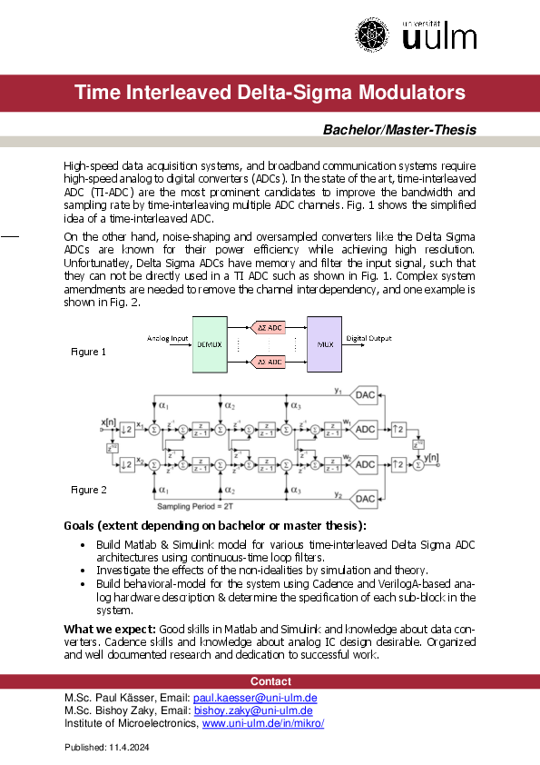 Time Interleaved Delta-Sigma Modulators