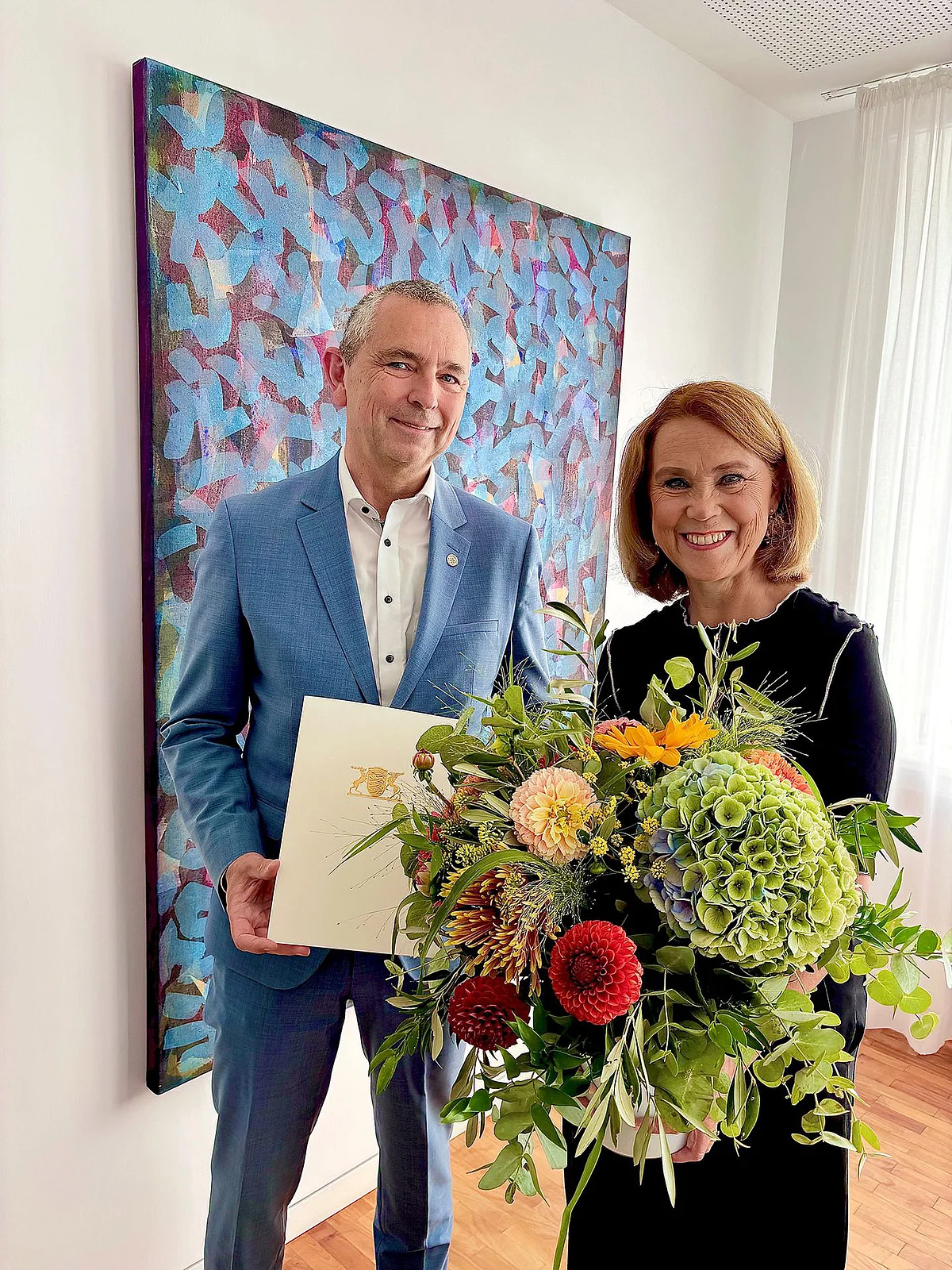 Prof. Michael Kühl mit Petra Olschowski