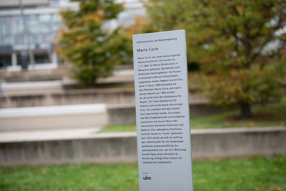 Marie Curie Stele 