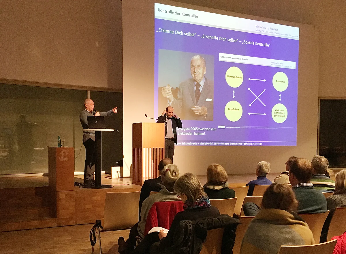 Prof. Albert C. Ludolph (links) mit Prof. Heiner Fangerau 
