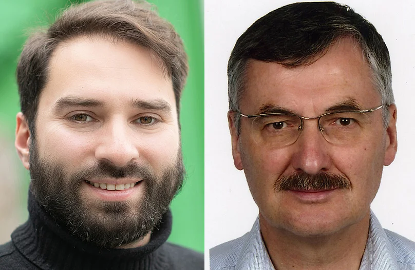 Portraitfotos von Dr. Orkan Furat und Professor Volker Schmidt