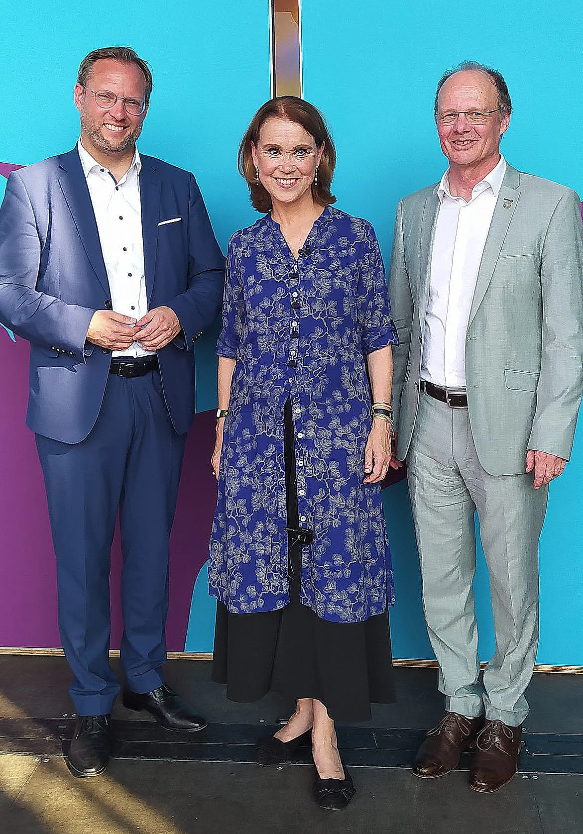 Lord Mayor Martin Ansbacher and Science Minister Petra Olschowski with Ulm University President Professor Michael Weber