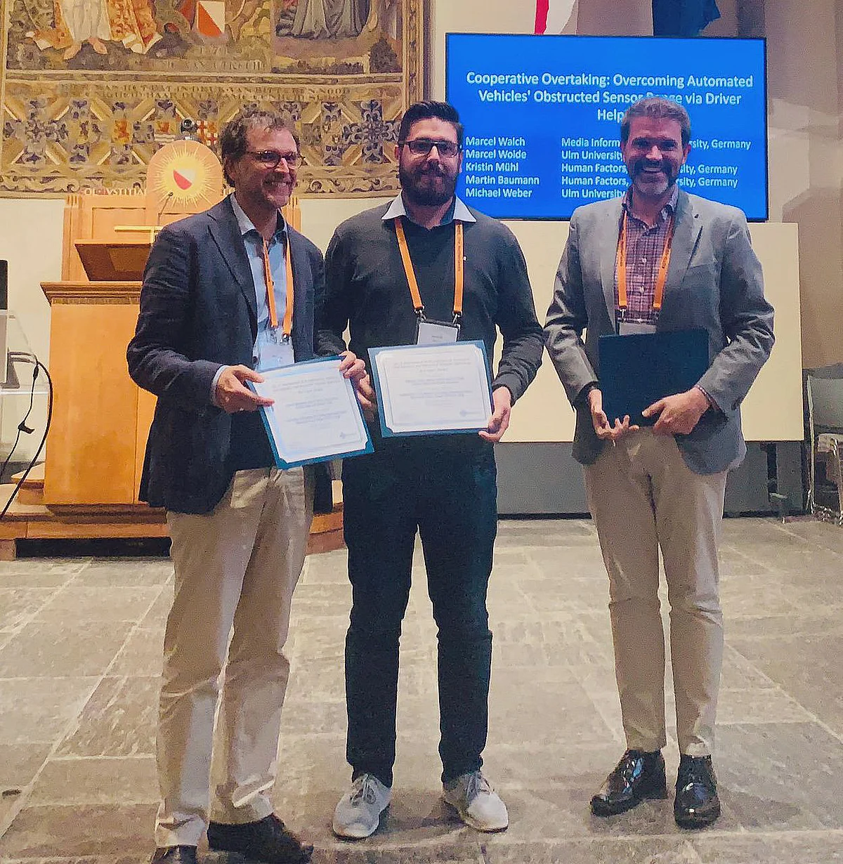 Die Preisträger des Best Paper Award bei der Automotive UI