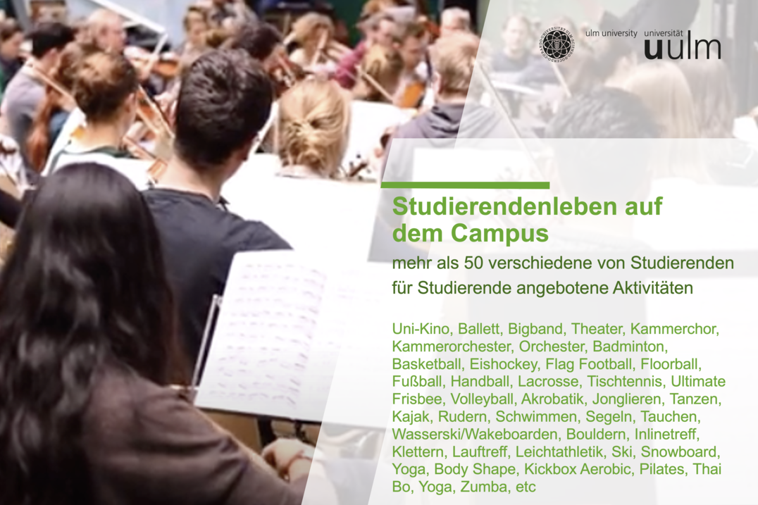 Studierendenleben auf dem Campus, Uni Ulm Studierendenleben auf dem Campus, Uni Ulm