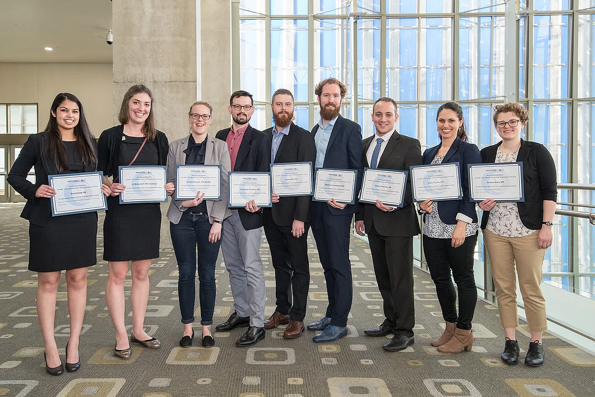Preisträger des AMTI-Awards bei der Tagung der Orthopaedic Research Society 2019, dritte von links unsere Mitarbeiterin Daniela Warnecke.