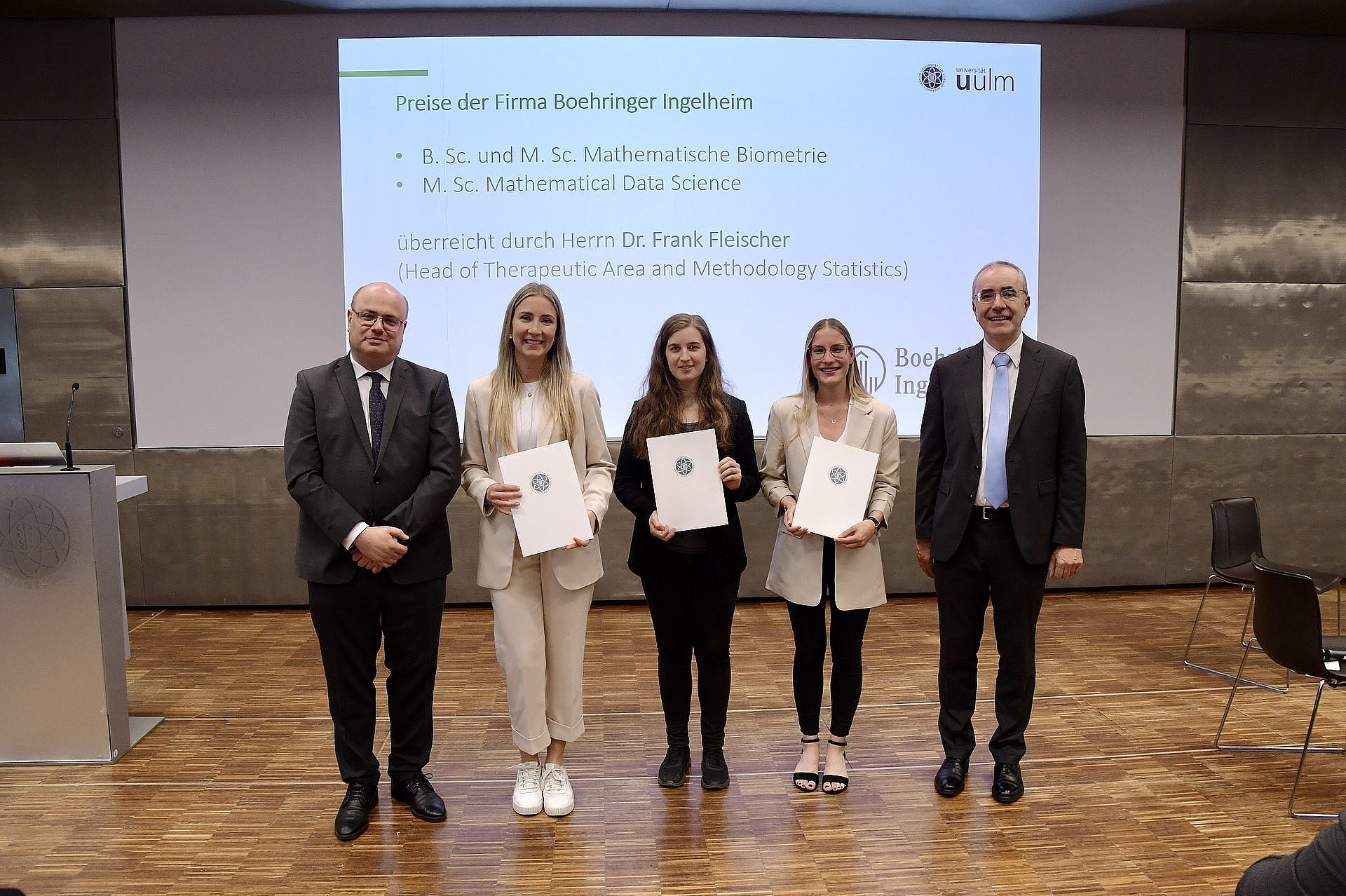 Preisträgerinnen der Studiengänge B.Sc. und M.Sc. Mathematische Biometrie und M.Sc. Mathematical Data Science
