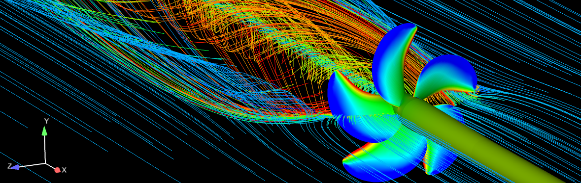 Strömungssimulation eines Schiffpropellors