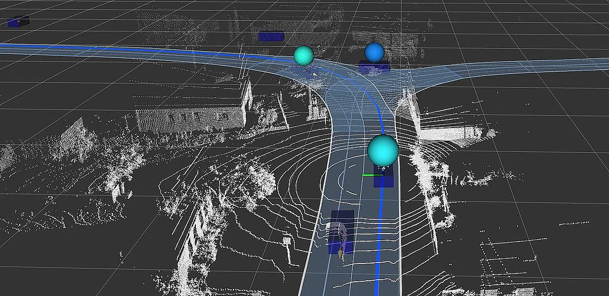 Visualisierung einiger Daten des automatisierten Fahrzeuges