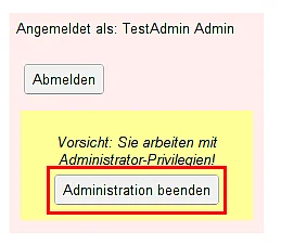 Als Administrator Abmelden