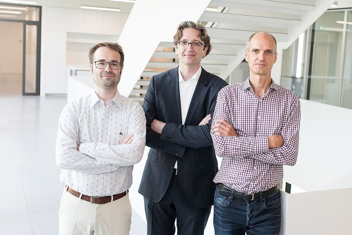 The professors Martin Plenio, Fedor Jelezko und Jan Hendrik Ardenkjær-Larsen (from left) have been awarded an ERC Synergy Grant (photo: Eberhardt/Ulm University)