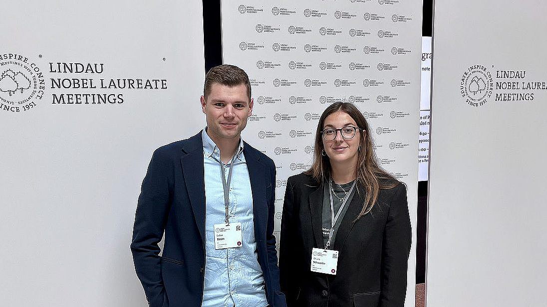 Lukas Bauer and Chiara Schwenke at the LINOecon2025 (Foto: private)