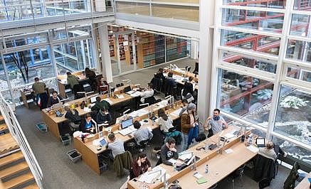 Students in the library