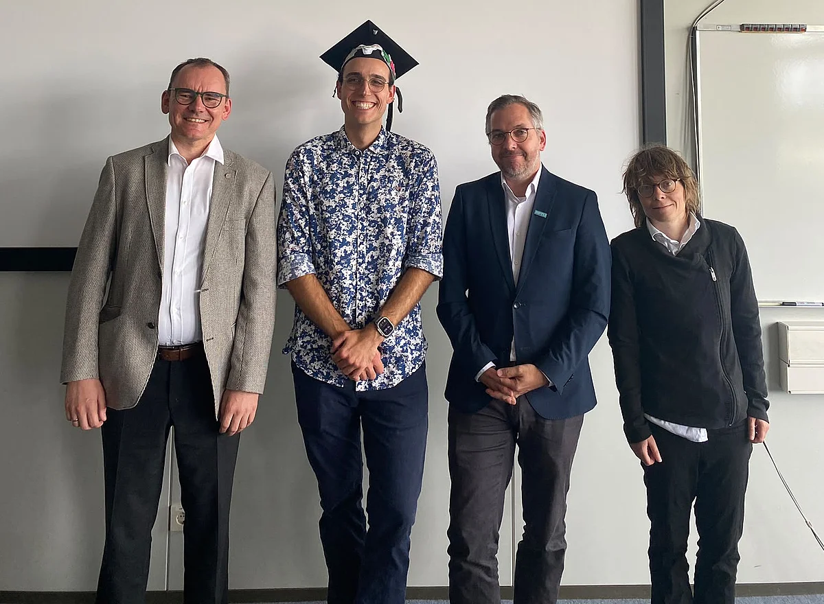 f. l. t. r.: Prof. Steffen Wendzel, Dr. Sebastian Zillien, Prof. Christoph Garth, Prof. Stefanie Roos