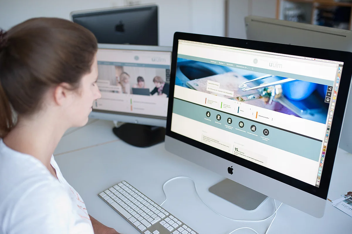 Die neue Webseite der Uni Ulm (Foto: Eberhardt/kiz)