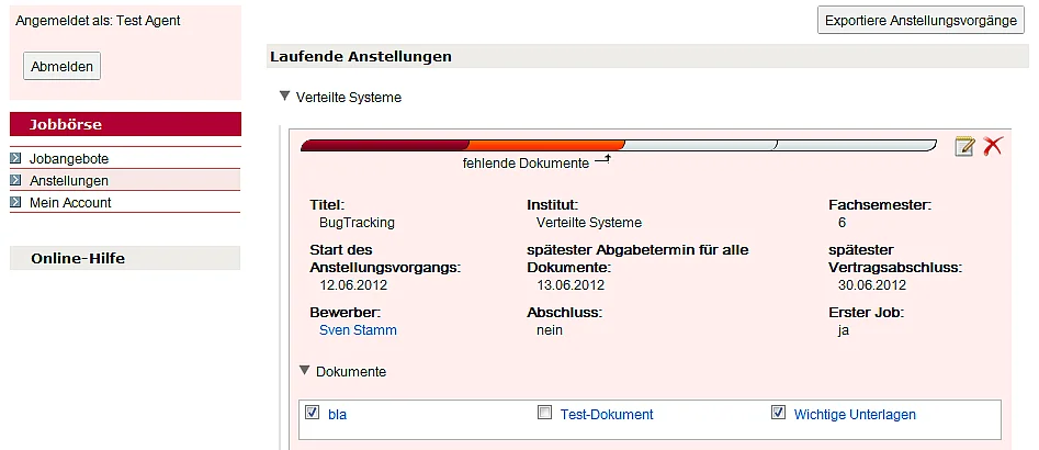 Dokumente als abgegeben makieren
