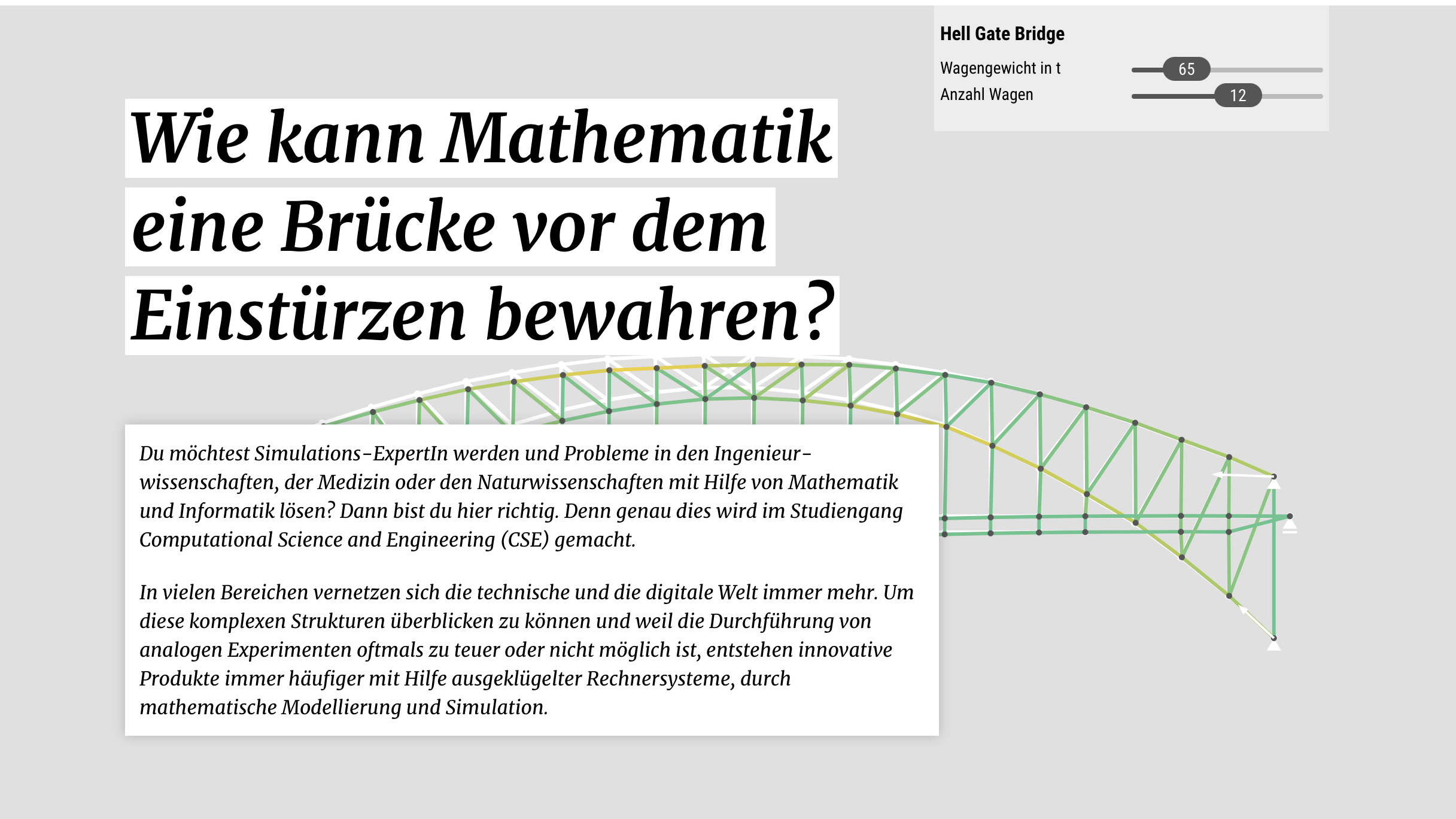 Einstiegsbild zu dem Projekt 1: Wie kann Mathe eine Brücke vor dem einstürzen bewahren?