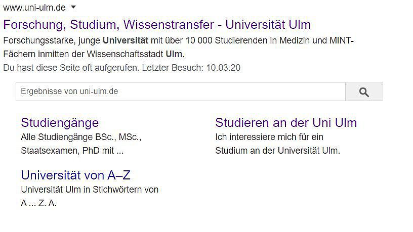 Beispiel für eine Beschreibung, wie sie in Suchmaschinen ausgegeben wird Beispiel für eine Beschreibung, wie sie in Suchmaschinen ausgegeben wird