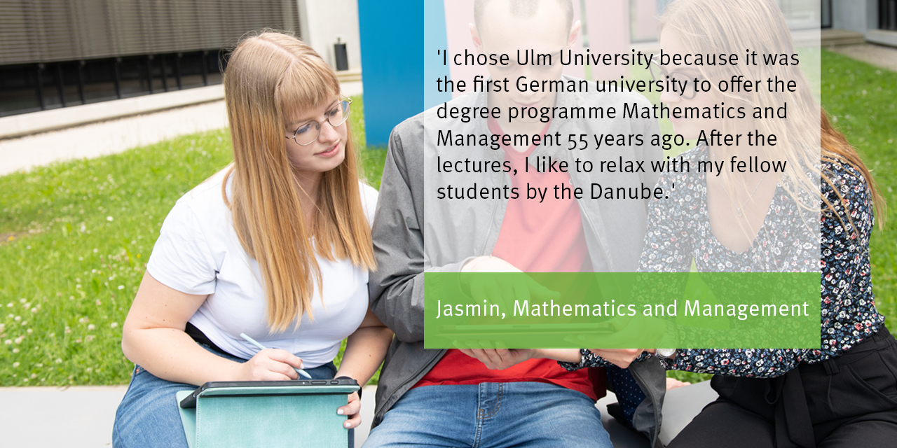 Picture and quote from a student on the Mathematics and Management degree programme