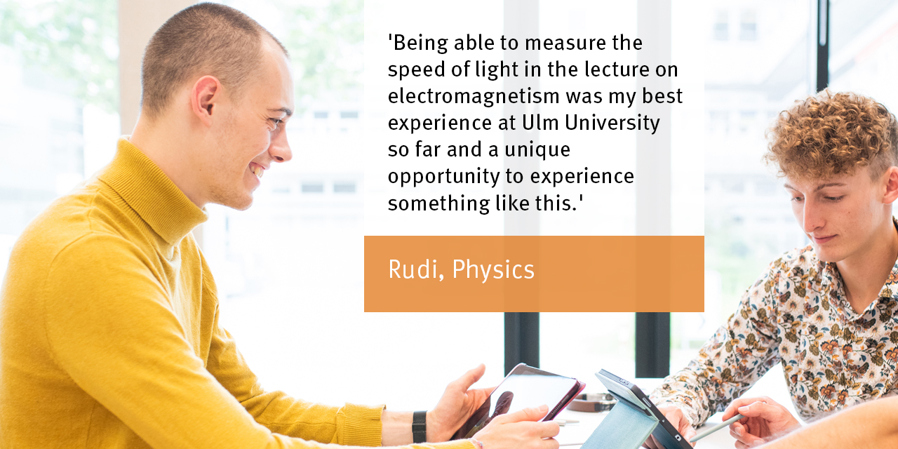 Picture and quote from a student on the Physics degree programme