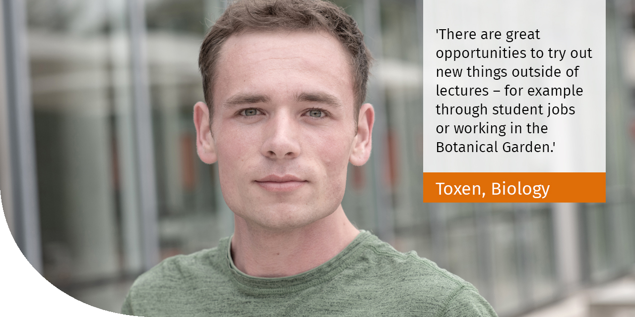 Picture and quote from a student of the Biology degree programme