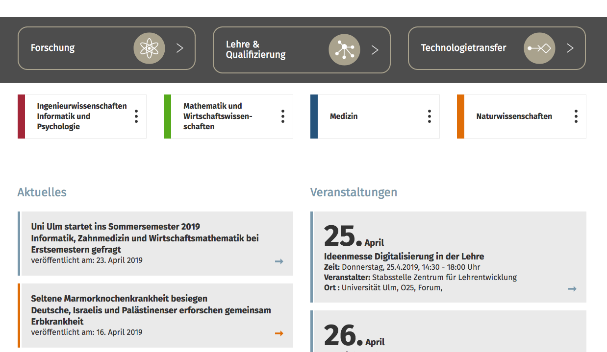 Uni Ulm Homepage