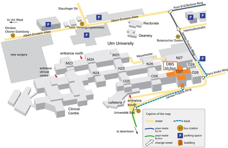 Lageplan der Universität Ulm