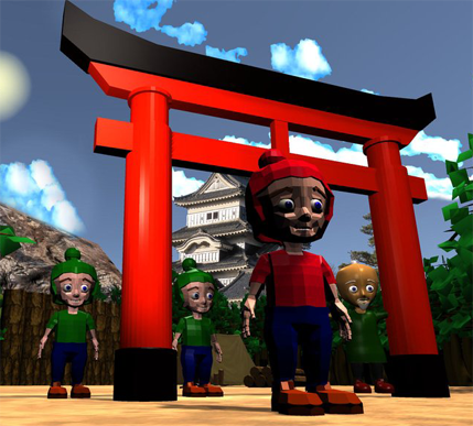 Screenshot Projekt Hiramon mit Figuren
