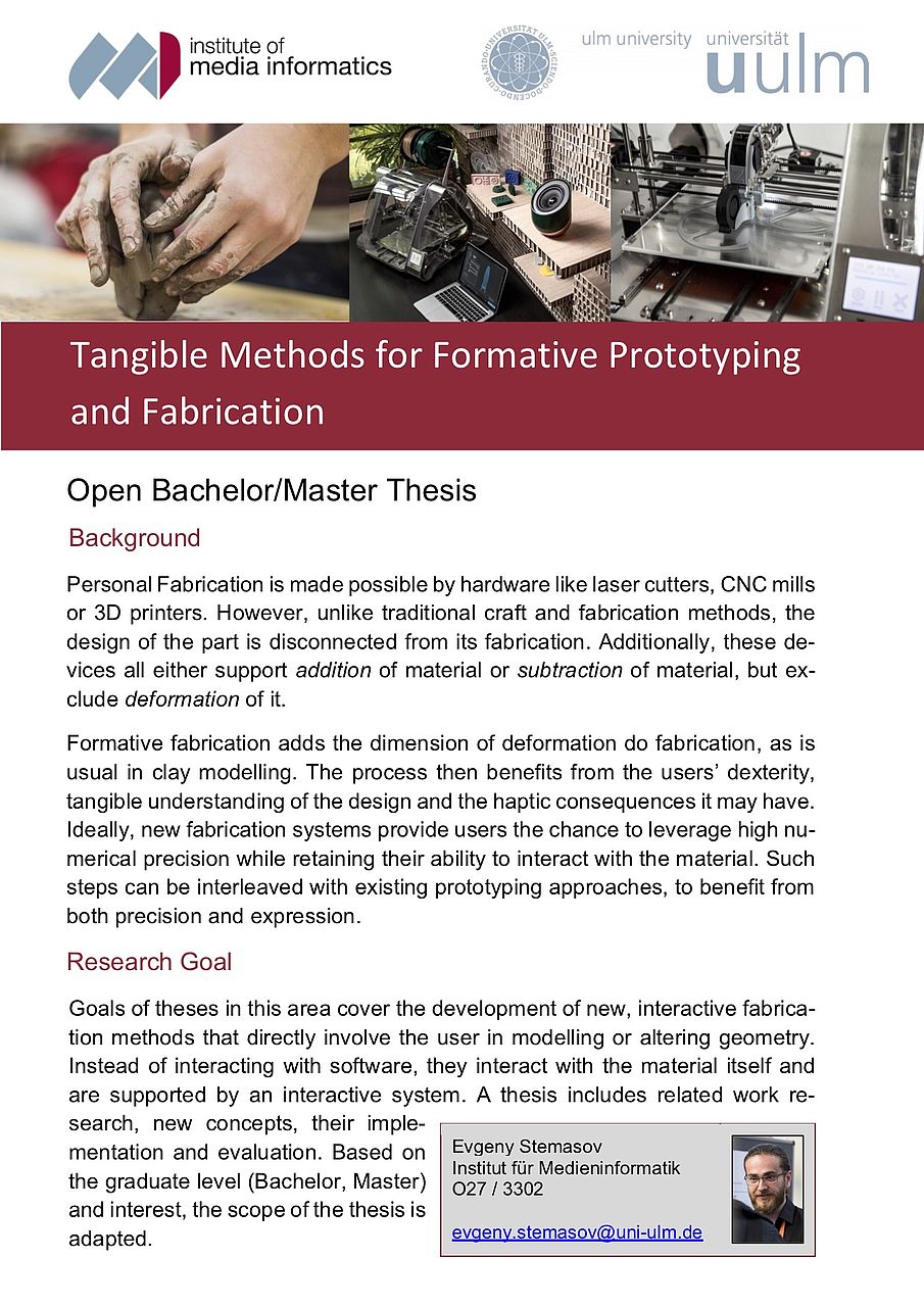 Preview of the topic "Tangible Methods for Formative Prototyping and Fabrication". Links to the associated PDF document.