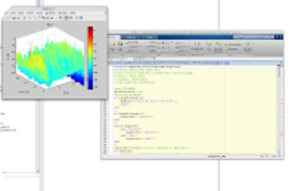 Programmoberfläche von Mathworks MATLAB, einem Programm für wissenschaftlichen Berechnungen