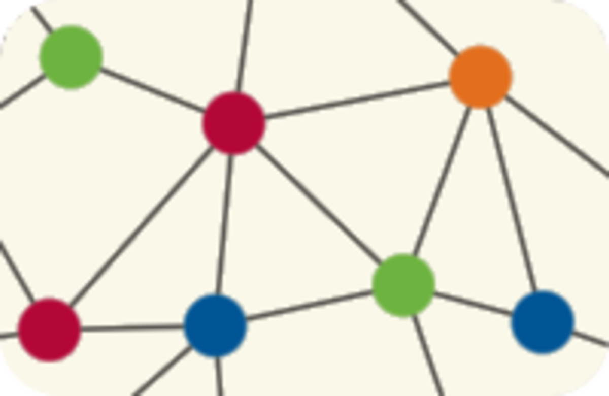 Kreise, die durch Linien miteinander verbunden sind