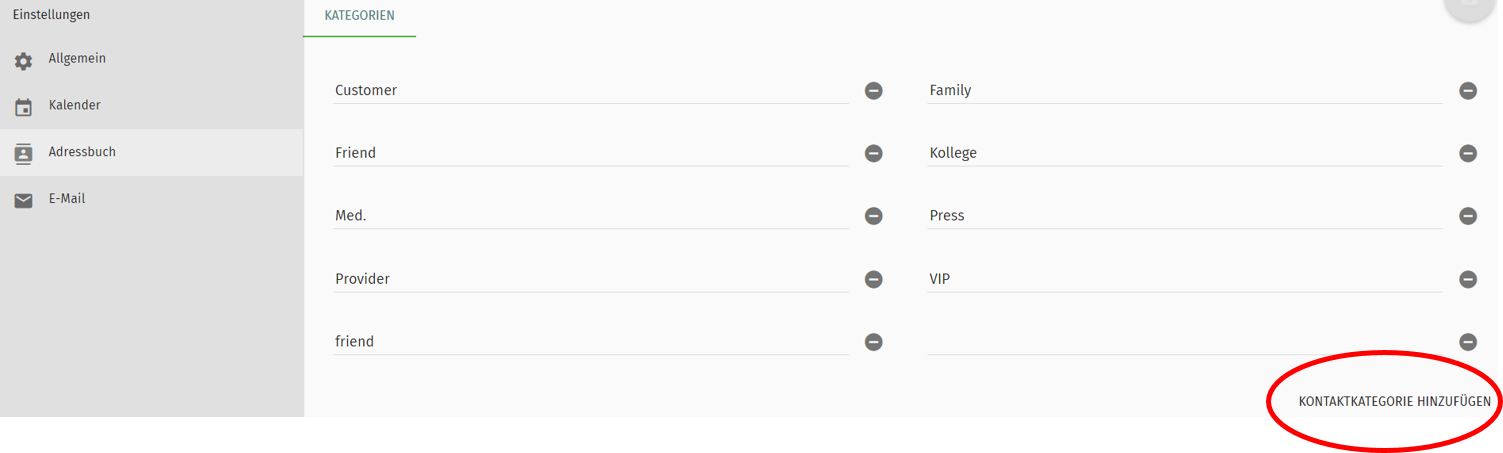 (2) Address book settings