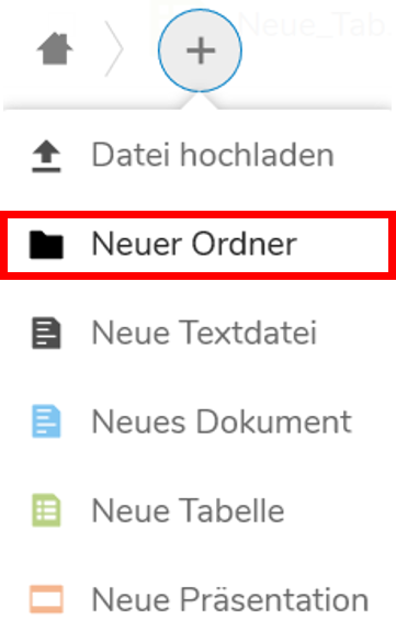 (1) Neuer Ordner