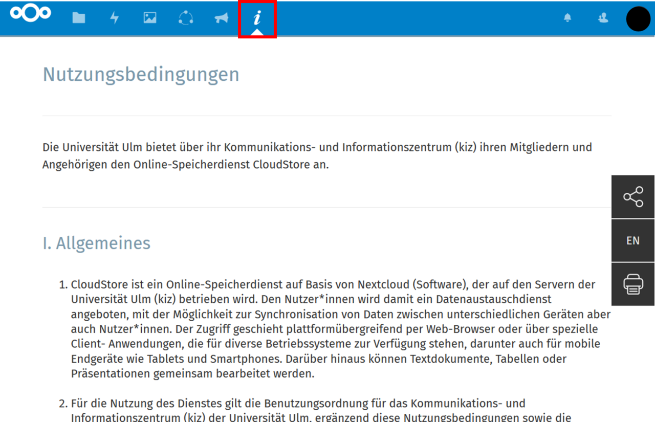 (4) Nutzungsbedingungen des CloudStore