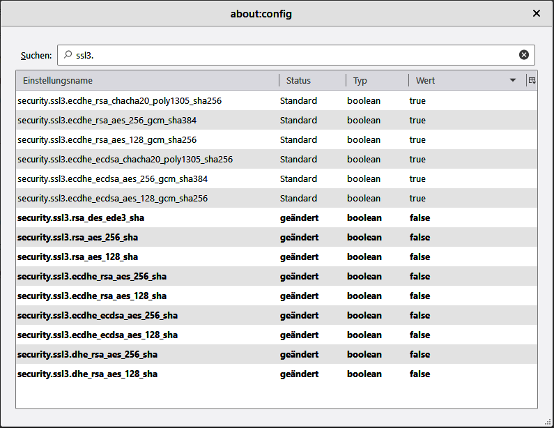 Thunderbird configuration editor