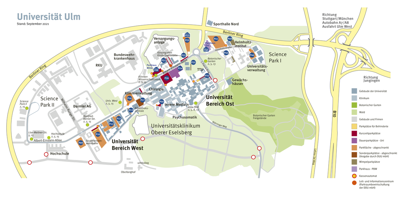 Lageplan Universität Ulm
