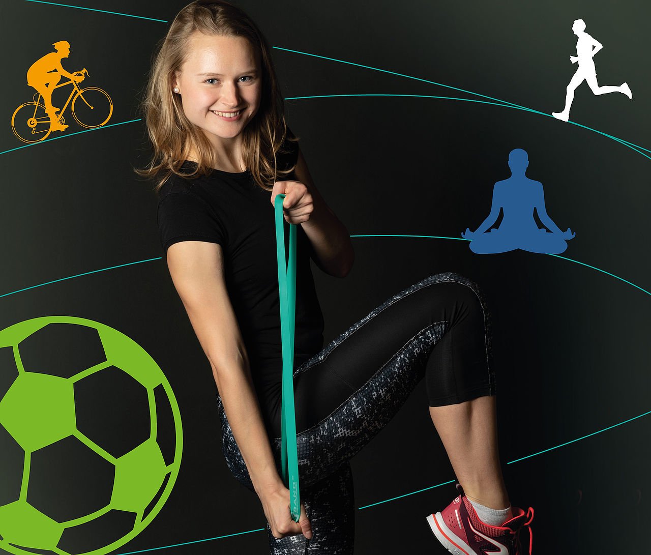 Sportlerin mit Gymnastikband