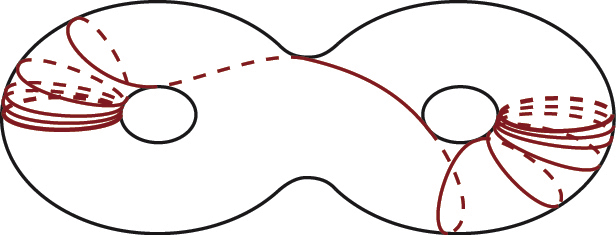 Shortest paths on donuts caked together